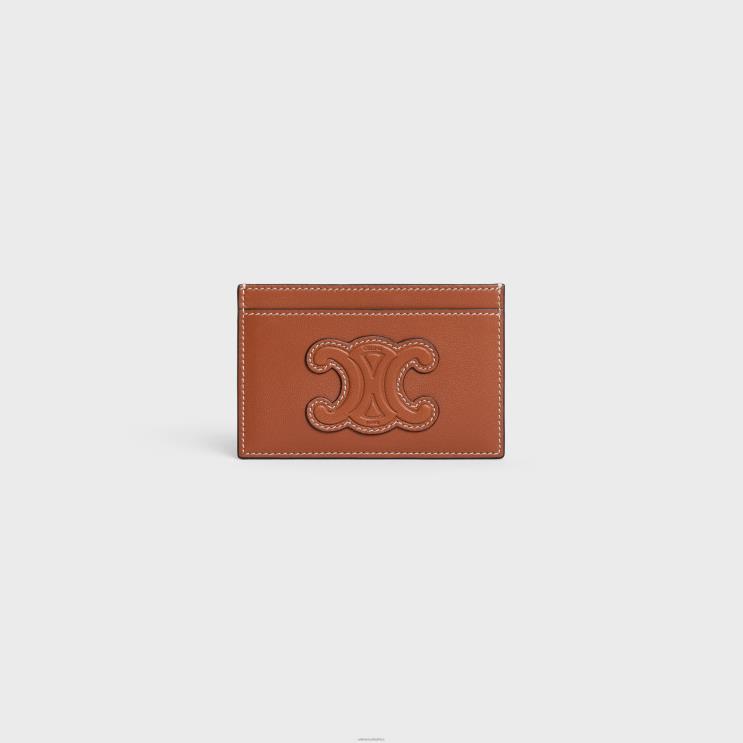 CELINE Tan Card Holder in Smooth Lambskin R0ZNN497
