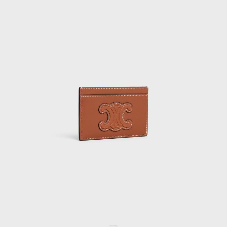 CELINE Tan Card Holder in Smooth Lambskin R0ZNN497