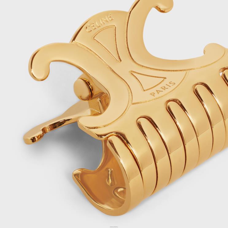CELINE Gold Triomphe Medium Hair Claw in Zamak R0ZNN1241