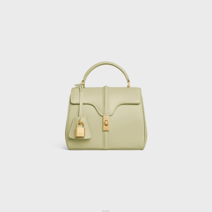CELINE Almond Green Mini 16 in Satinated Calfskin R0ZNN136