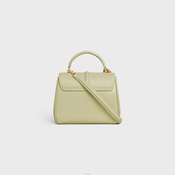 CELINE Almond Green Mini 16 in Satinated Calfskin R0ZNN136