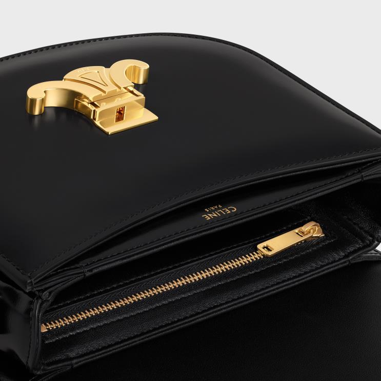 CELINE Black Besace Clea in Shiny Calfskin R0ZNN58