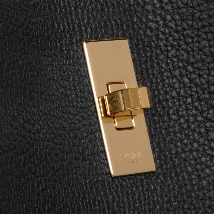 CELINE Black Bucket 16 Bag in Supple Grained Calfskin R0ZNN145