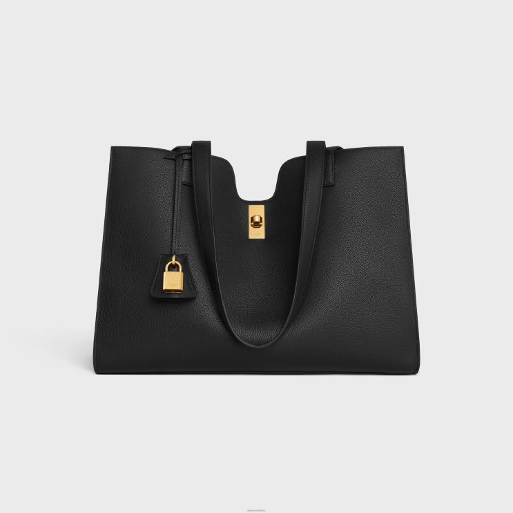 CELINE Black Cabas 16 in Supple Grained Calfskin R0ZNN69