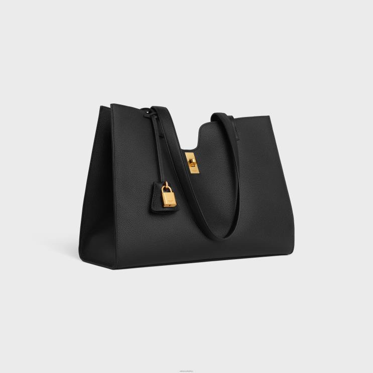 CELINE Black Cabas 16 in Supple Grained Calfskin R0ZNN69