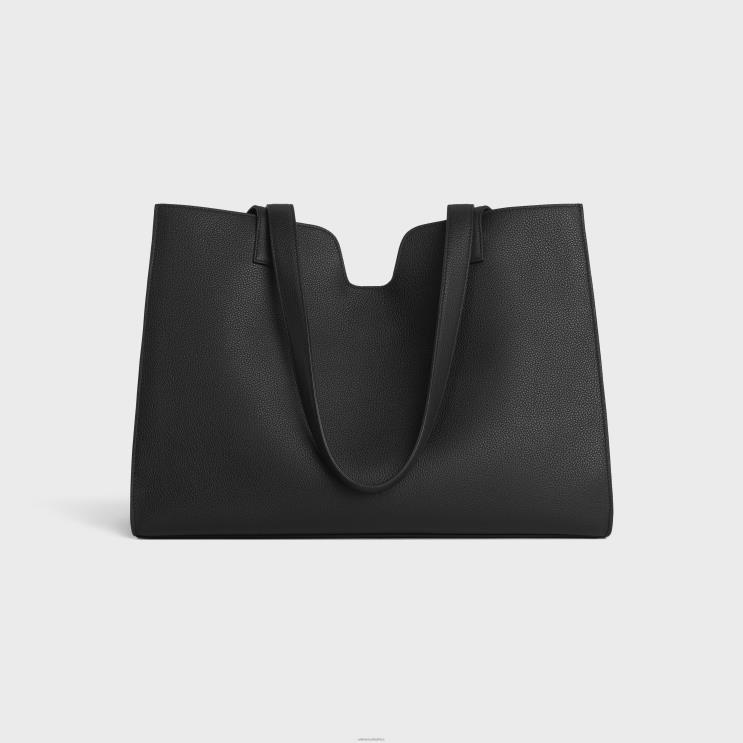 CELINE Black Cabas 16 in Supple Grained Calfskin R0ZNN69