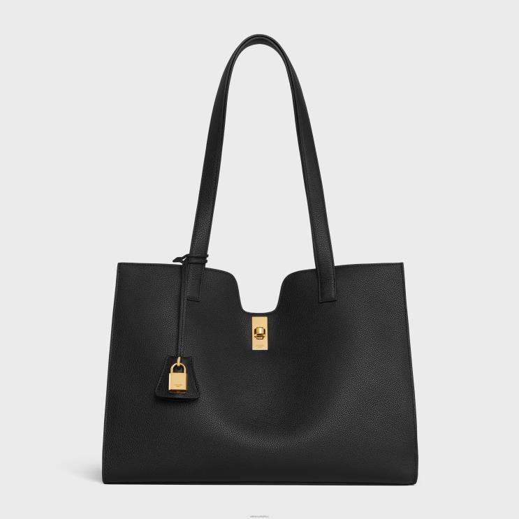 CELINE Black Cabas 16 in Supple Grained Calfskin R0ZNN69