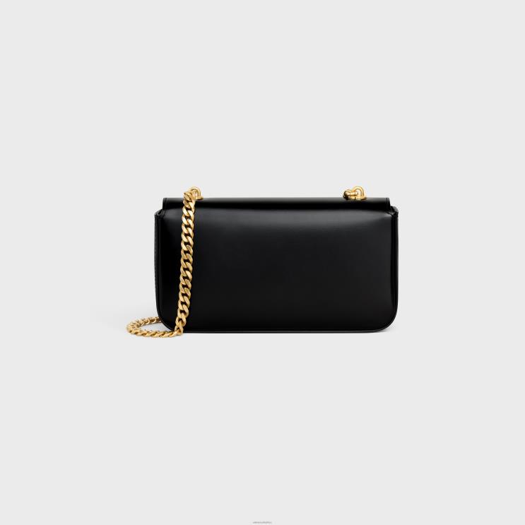 CELINE Black Chain Shoulder Bag Claude in Shiny Calfskin R0ZNN178