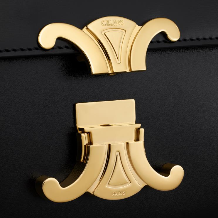 CELINE Black Chain Shoulder Bag Claude in Shiny Calfskin R0ZNN178