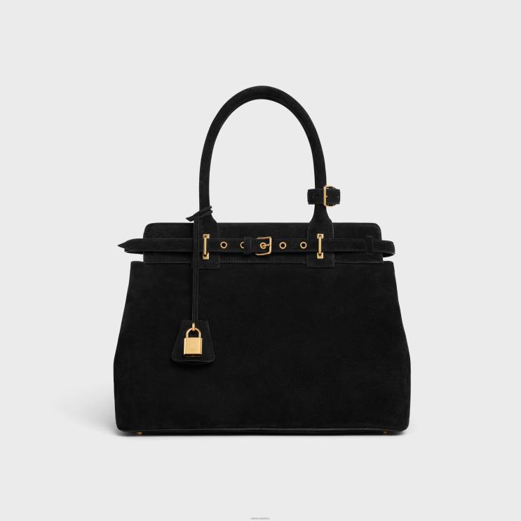 CELINE Black Conti Bag in Suede Calfskin R0ZNN167