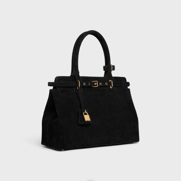 CELINE Black Conti Bag in Suede Calfskin R0ZNN167