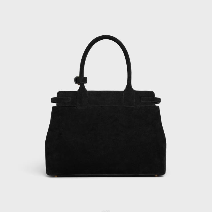 CELINE Black Conti Bag in Suede Calfskin R0ZNN167