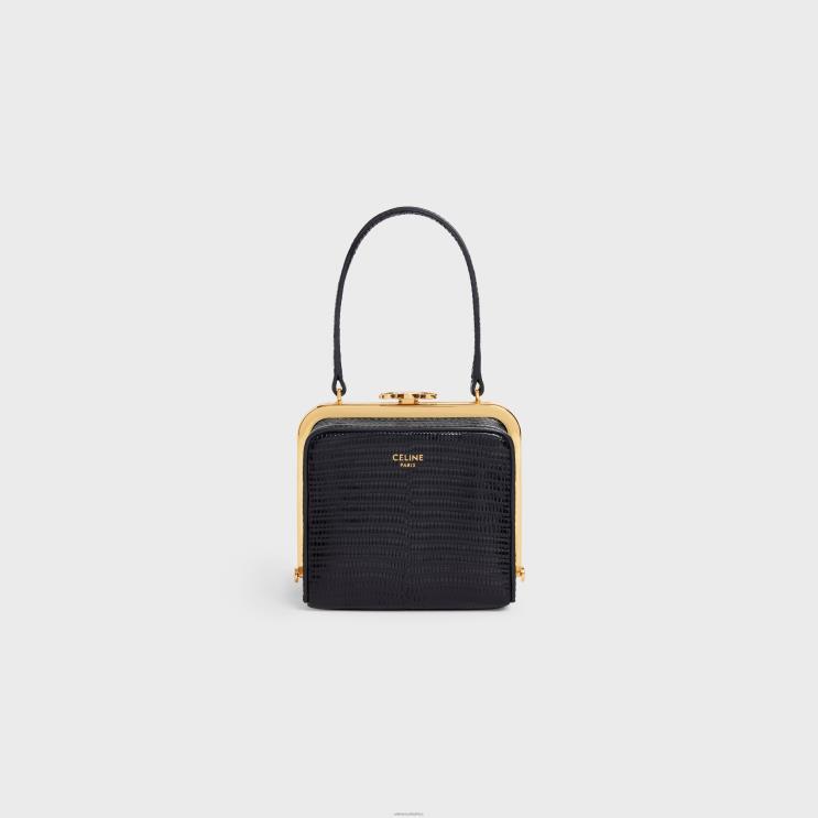 CELINE Black Lana Minaudiere in Lizard R0ZNN79