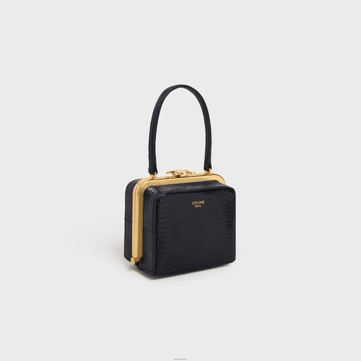 CELINE Black Lana Minaudiere in Lizard R0ZNN79