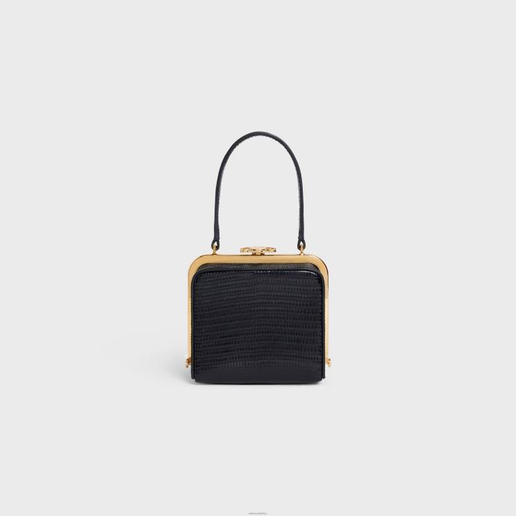 CELINE Black Lana Minaudiere in Lizard R0ZNN79