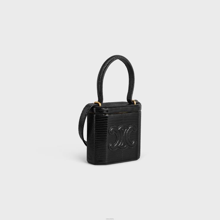 CELINE Black Lock Bag Cuir Triomphe in Lizard R0ZNN213