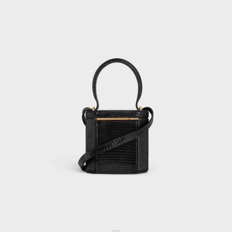 CELINE Black Lock Bag Cuir Triomphe in Lizard R0ZNN213