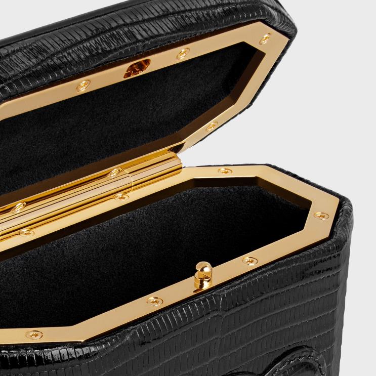 CELINE Black Lock Bag Cuir Triomphe in Lizard R0ZNN213