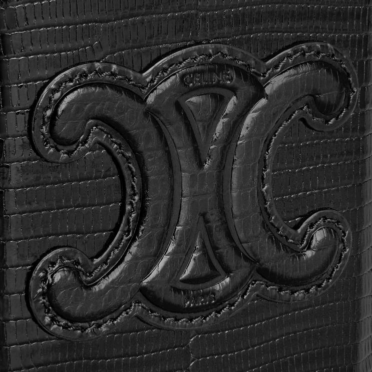 CELINE Black Lock Bag Cuir Triomphe in Lizard R0ZNN213