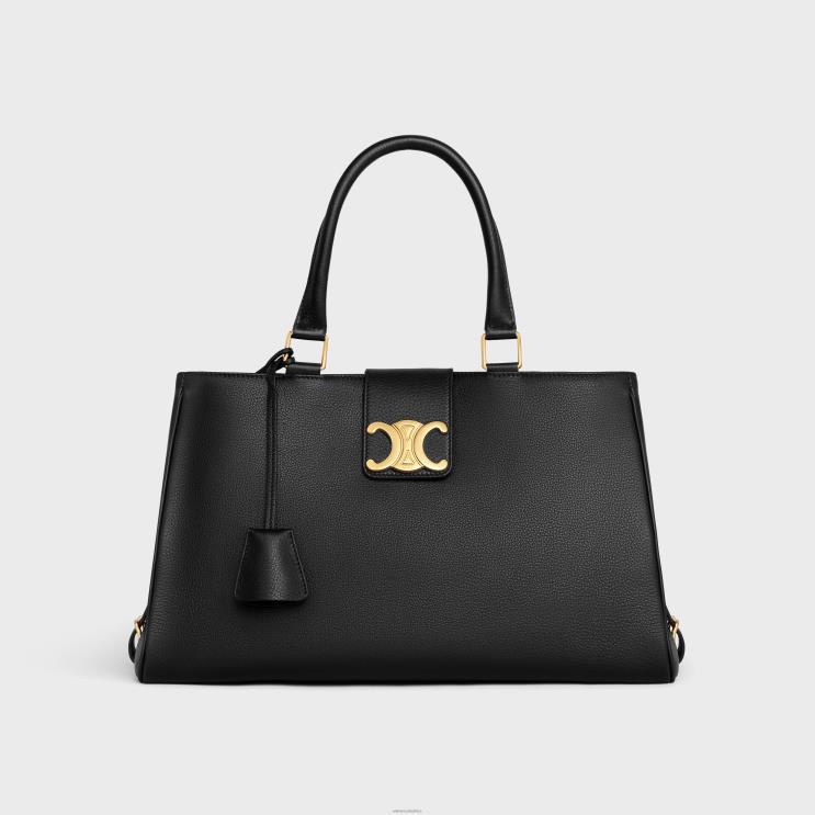 CELINE Black Medium Appoline Bag in Supple Calfskin R0ZNN72