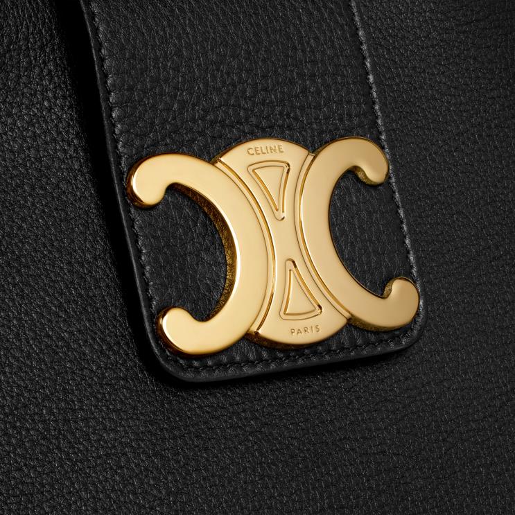 CELINE Black Medium Appoline Bag in Supple Calfskin R0ZNN72