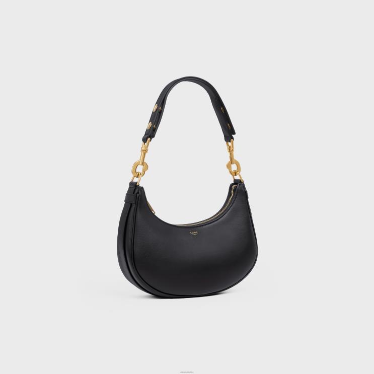 CELINE Black Medium Ava Strap Bag in Smooth Calfskin R0ZNN155