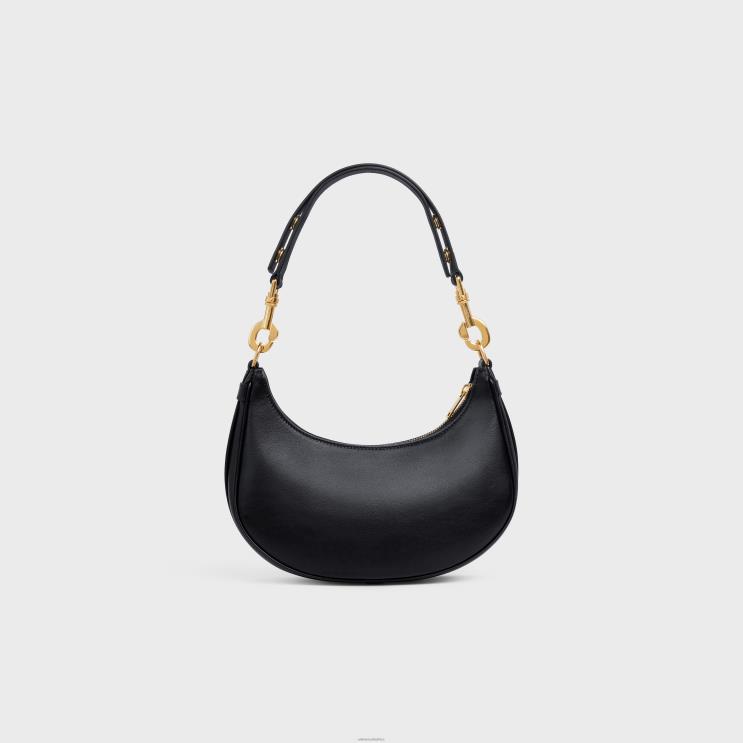 CELINE Black Medium Ava Strap Bag in Smooth Calfskin R0ZNN155