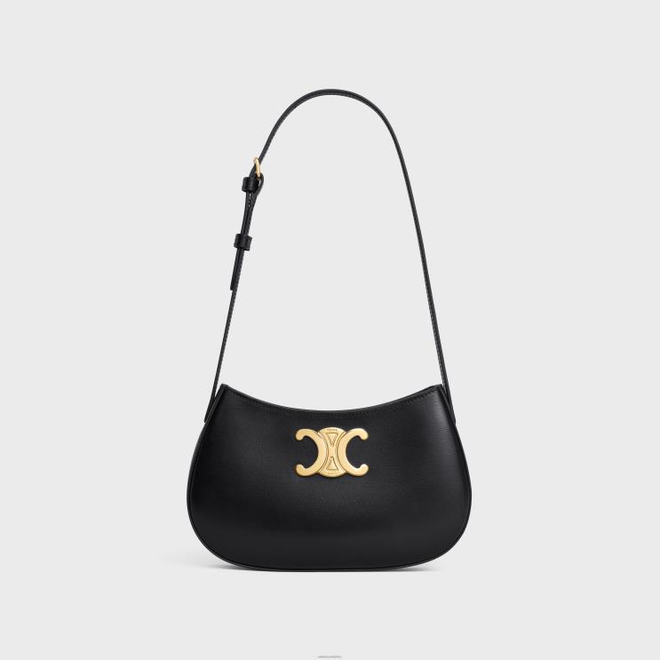CELINE Black Medium Tilly Bag in Shiny Calfskin R0ZNN11
