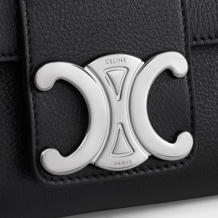 CELINE Black Medium Victoire Bag in Supple Calfskin R0ZNN9