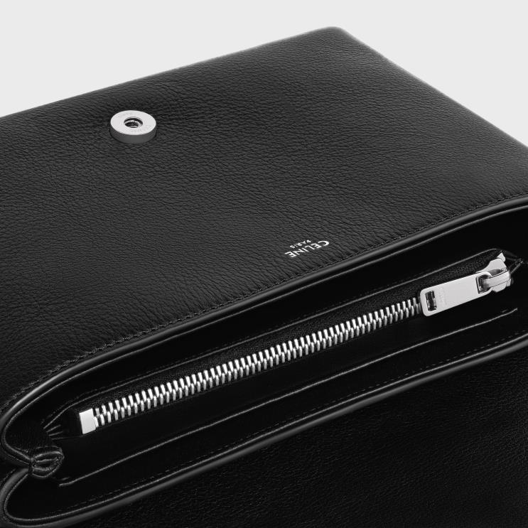 CELINE Black Medium Victoire Bag in Supple Calfskin R0ZNN9