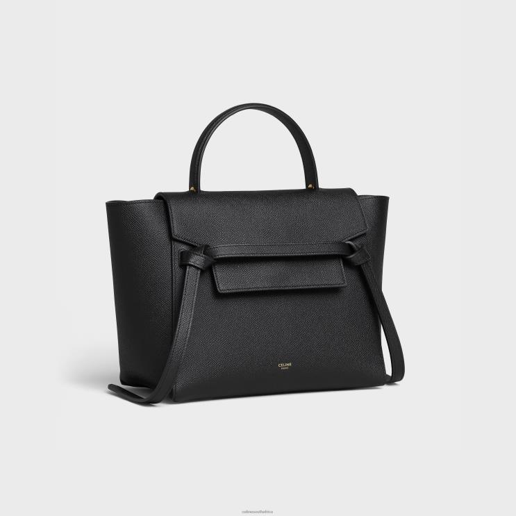 CELINE Black Micro Belt Bag in Grained Calfskin R0ZNN264
