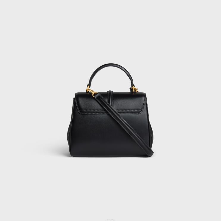 CELINE Black Mini 16 in Satinated Calfskin R0ZNN131