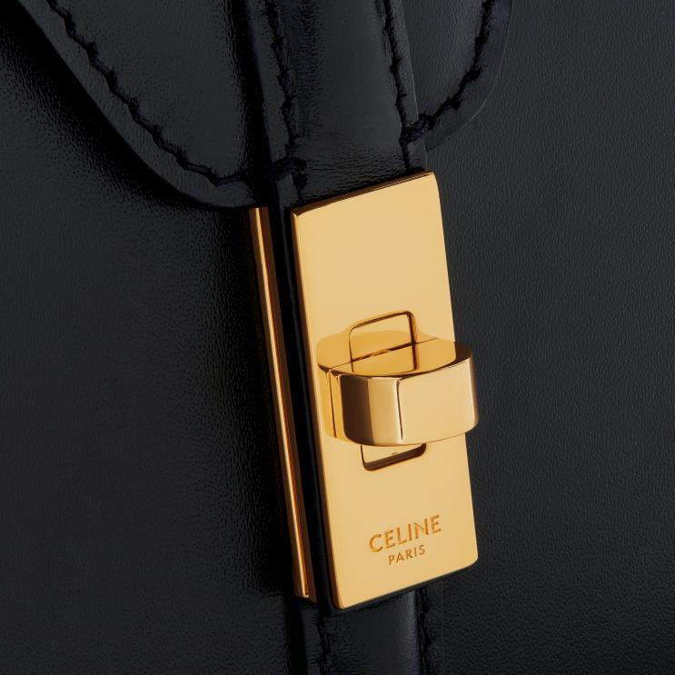 CELINE Black Mini 16 in Satinated Calfskin R0ZNN131