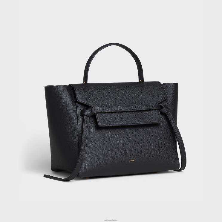 CELINE Black Mini Belt Bag in Grained Calfskin R0ZNN261