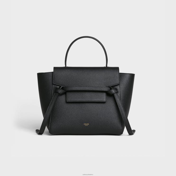 CELINE Black Nano Belt Bag in Grained Calfskin R0ZNN267