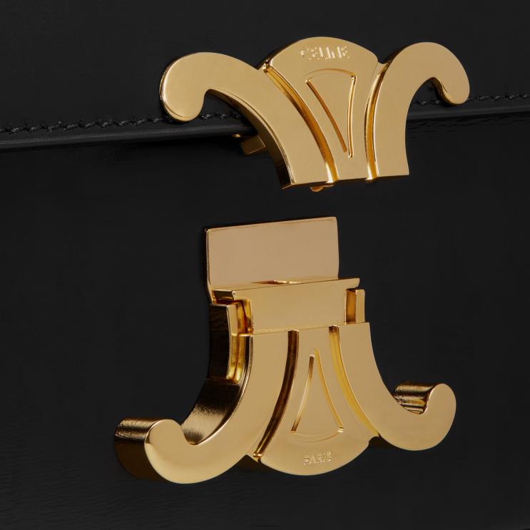 CELINE Black Shoulder Bag Claude in Shiny Calfskin R0ZNN190