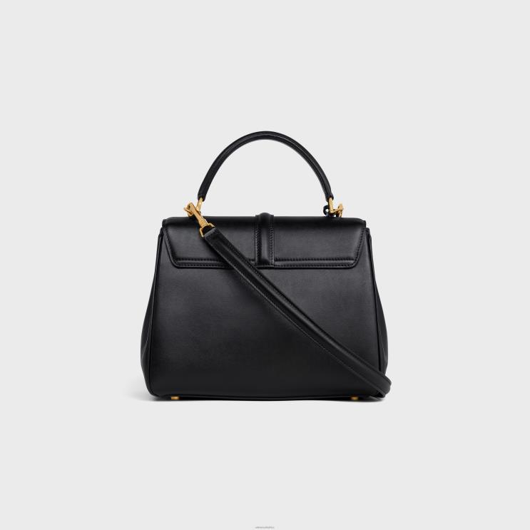 CELINE Black Small 16 Bag in Satinated Calfskin R0ZNN124