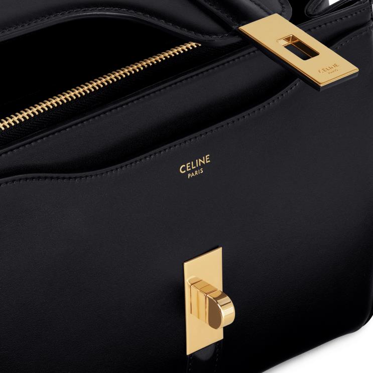 CELINE Black Small 16 Bag in Satinated Calfskin R0ZNN124