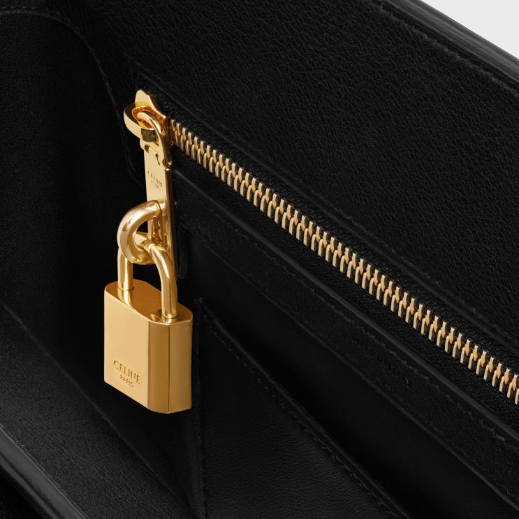 CELINE Black Teen Conti Bag in Supple Calfskin R0ZNN77