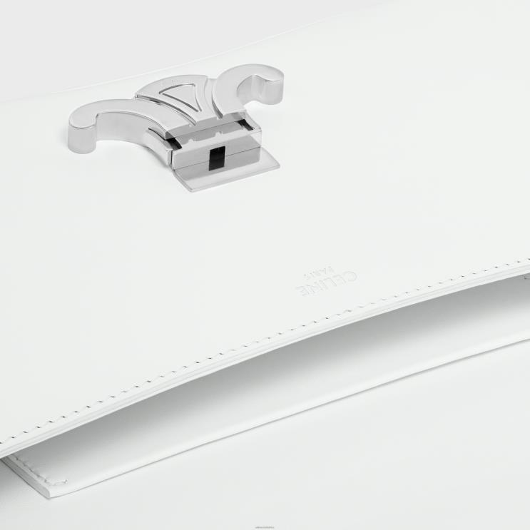 CELINE Blanc De Blanc Medium Lola Bag in Shiny Calfskin R0ZNN17