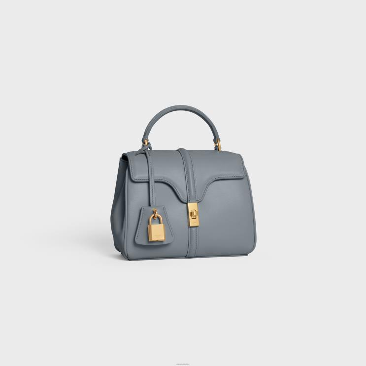 CELINE Blue Grey Mini 16 in Satinated Calfskin R0ZNN134