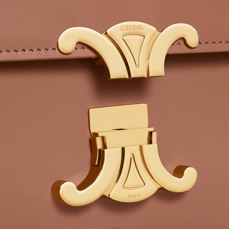 CELINE Bronze Teen Triomphe Bag in Shiny Calfskin R0ZNN106