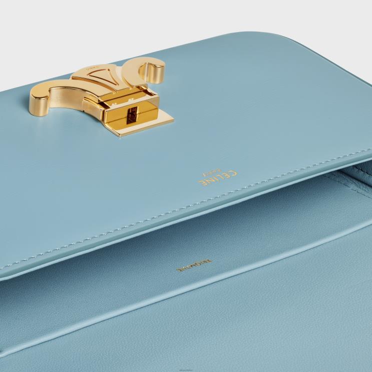 CELINE California Blue Shoulder Bag Claude in Shiny Calfskin R0ZNN191