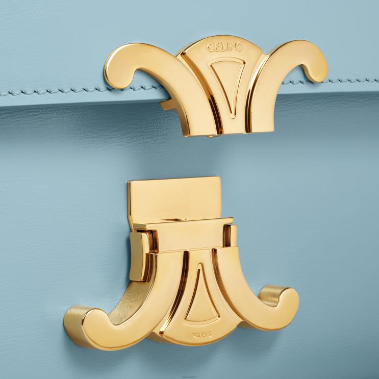 CELINE California Blue Shoulder Bag Claude in Shiny Calfskin R0ZNN191