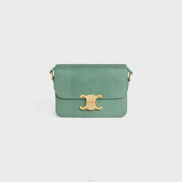 CELINE Celadon Teen Triomphe Bag in Lizard R0ZNN115