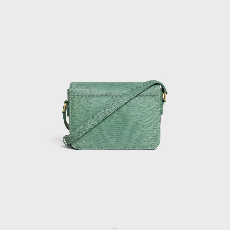 CELINE Celadon Teen Triomphe Bag in Lizard R0ZNN115