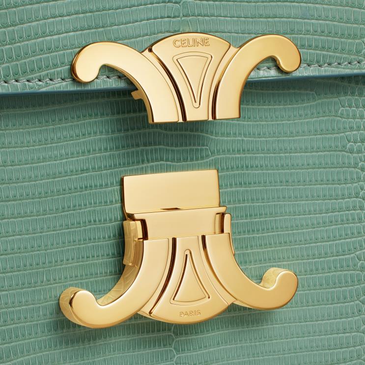 CELINE Celadon Teen Triomphe Bag in Lizard R0ZNN115