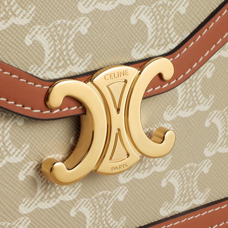 CELINE Grege Enveloppe Bag in Triomphe Canvas & Calfskin R0ZNN224