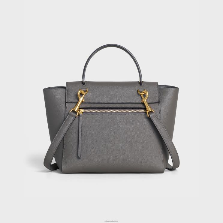 CELINE Grey Micro Belt Bag in Grained Calfskin R0ZNN265