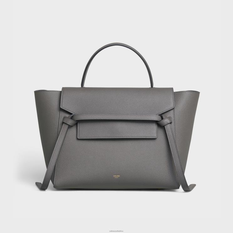 CELINE Grey Mini Belt Bag in Grained Calfskin R0ZNN262